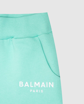 Balmain Дитячі зелені шорти з логотипом BW6B29Z0081410