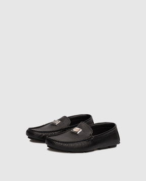 Dolce&Gabbana Чорні шкіряні мокасини зі шкіри оленя A50596A8034