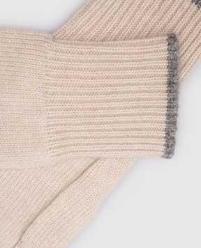 Brunello Cucinelli Бежевые перчатки из кашемира M2293118
