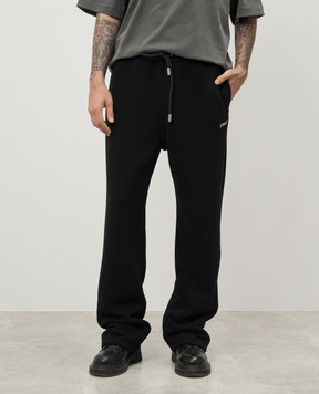 Off-White Черные спортивные брюки с вышивкой логотипа OMCH054F24FLE004