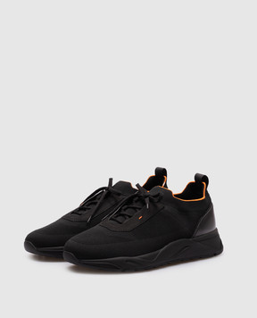 Santoni Чорні кросівки з логотипом MBIO21601NERNHOD