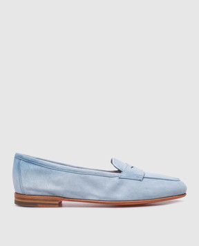 Santoni Блакитні замшеві лофери WUNY71031SA4SAEA