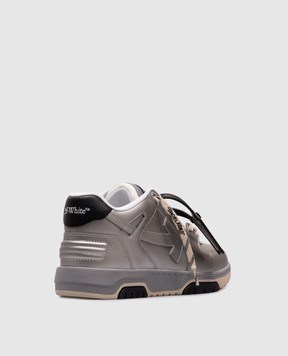 Off-White Сріблясті шкіряні кросівки Оut Оf Оffice OMIA189S25LEA00C