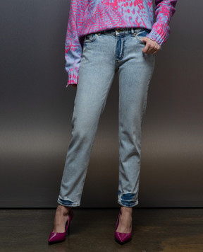 Versace Jeans Couture Блакитні джинси з патчем логотипа 76HAB5S1CDW95