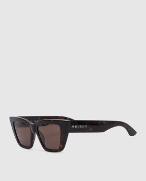 Alexander McQueen Коричневі сонцезахисні окуляри Cat-Eye з логотипом 821692J0749