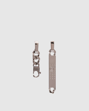 Maison Margiela MM6 Серебряные серьги с логотипом SM6VG0099P8371