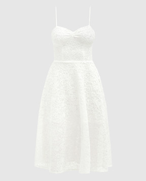 Ermanno Scervino Біла сукня міді з мережива D444Q735BYZ