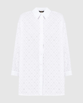 Twin Set Actitude Белая блуза с вышивкой бродеры 241AT2074