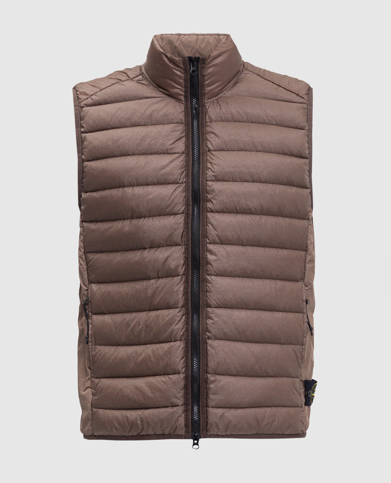 

Коричневый пуховый жилет с логотипом, Верхняя одежда