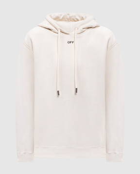 Off-White Бежеве худі з принтом Cloud Arrow OWBB035S25FLE002