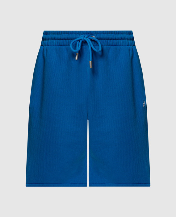 Blue shorts with embroidery Off