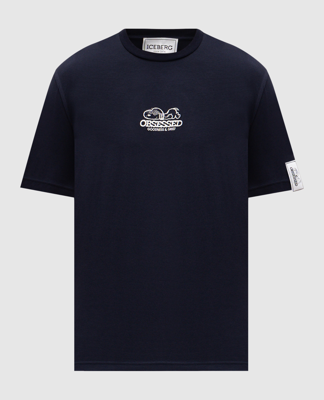 Синяя футболка Peanuts с вышивкой