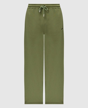 Off-White Зеленые спортивные брюки с логотипом OMCH054F24FLE003