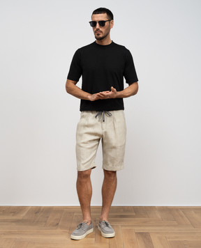 Cashmere&Whiskey Черная футболка из льна TS6452360706F