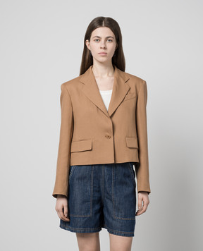 Max Mara Weekend Коричневый жакет CANTICO с льном CANTICO