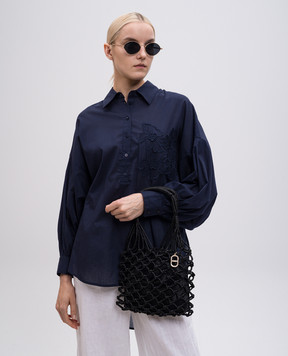 Twinset Черный плетеный шопер Alizée 251TD8250