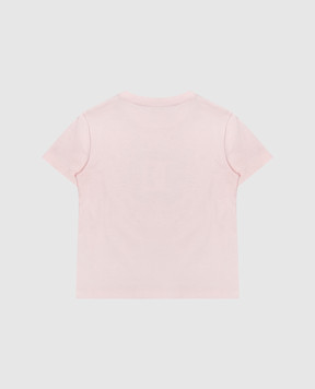 Dolce&Gabbana Детская розовая футболка с кристаллами L5JTNKG7N6B36