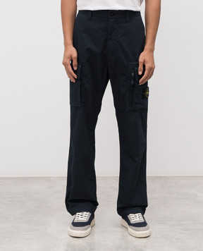 Stone Island Сині карго з патчем логотипа K2S153100006S0179
