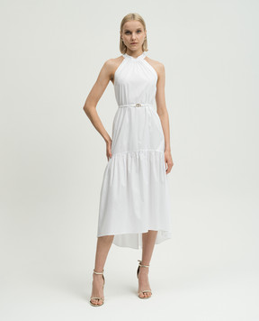 Twinset Біла сукня міді з мереживом 241TT2061