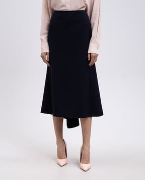 Victoria Beckham Синя спідниця міді з вовною 1325WSK006591C