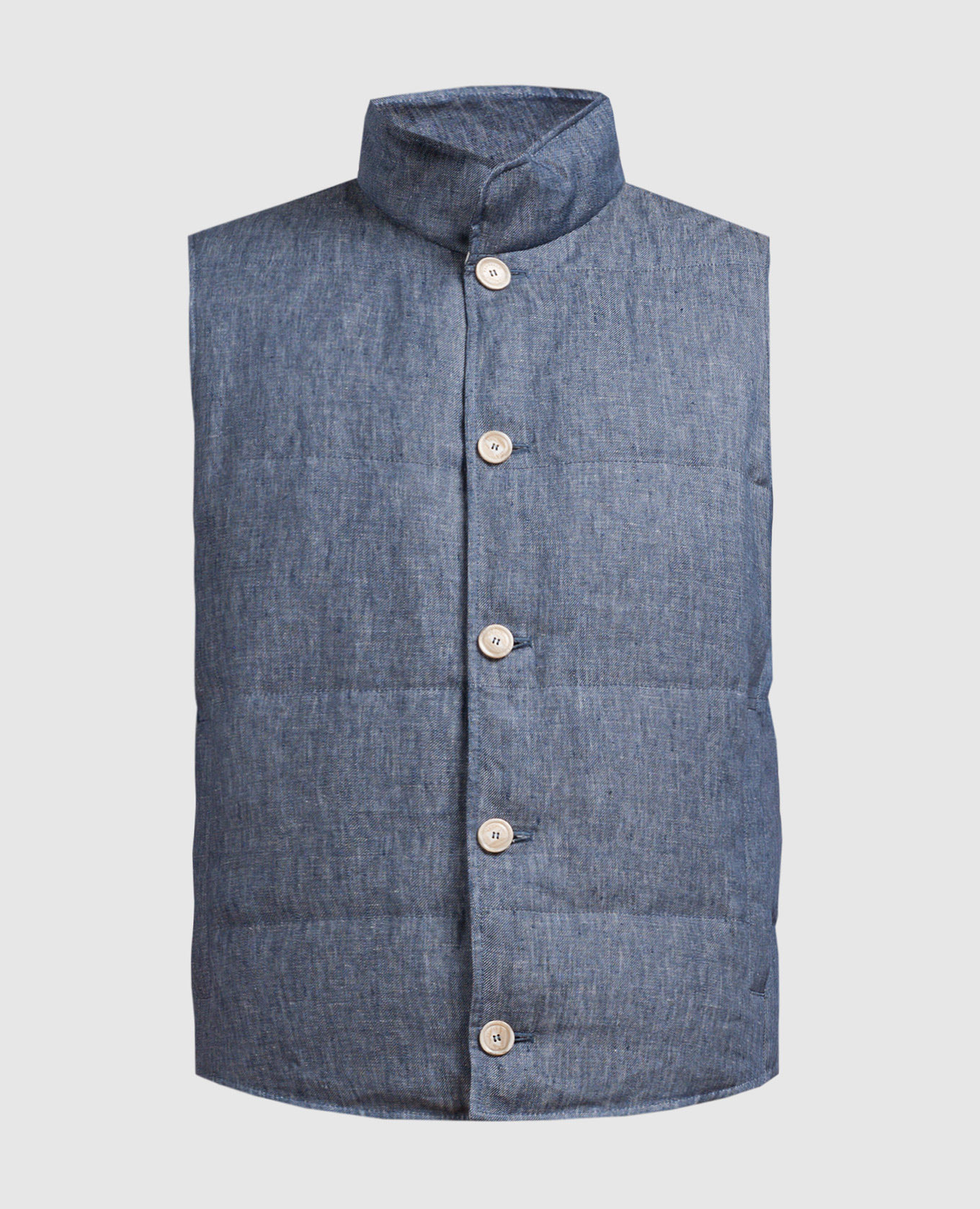 Blue linen vest