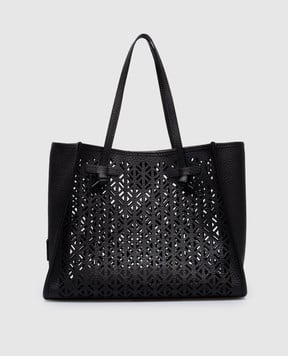 Gianni Chiarini Черная кожаная сумка Marcella с ажурным узором. BS11730AGADIR
