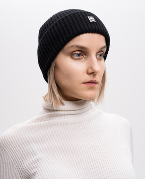 Givenchy Черная шапка из шерсти и кашемира с логотипом 4G GWCAPPU7756