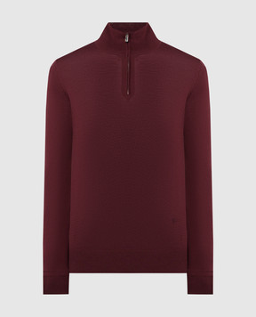 ISAIA Бордовый джемпер из шерсти с вышивкой логотипа MG8018YP005