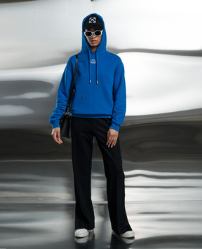 Off-White Синє худі з вишивкою OWBB035S24FLE003