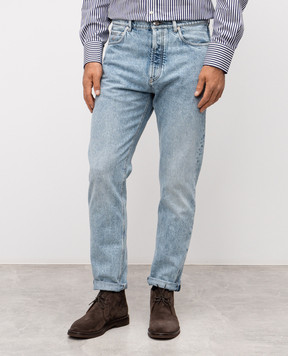Brunello Cucinelli Голубые джинсы с патчем логотипа M241PO1090