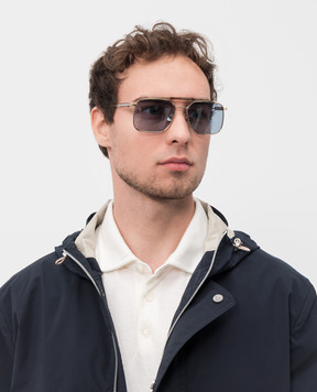 Brunello Cucinelli Золотисті сонцезахисні окуляри з логотипом MOCMULTS16