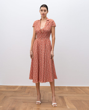 Ermanno Scervino Червона сукня із шовку в квітковий принт D462Q355OYQ