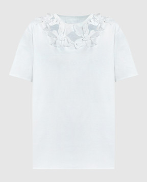 Valentino Біла футболка з квітковою аплікацією Hibiscus 4B0MG23D8LE