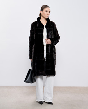 Giuliana Teso Коричнева шуба з хутра норки 12F1171Ab