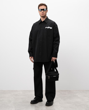Off-White Чорна сорочка з логотипом OMGE004S25FAB001