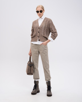 Brunello Cucinelli Зеленые джинсы с логотип патч M0H81P5847