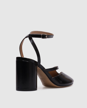 Maison Margiela Черные кожаные глянцевые слингбеки Таbi S58WP0280P8193