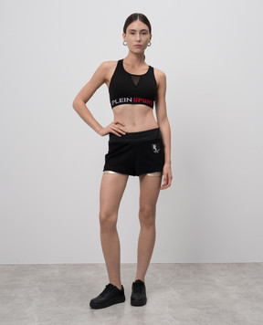 Plein Sport Чорні шорти jump down з патчем логотипа WJT0126