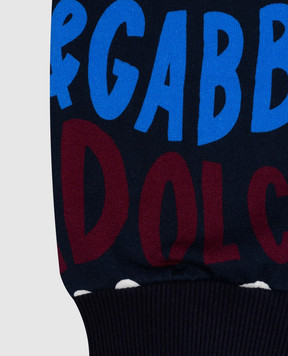 Dolce&Gabbana Детские синие джогеры в принт логотипа L4JPFEHS7OX812+