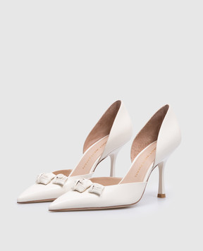 Stuart Weitzman Білі шкіряні туфлі ROSIE 85 DORSAY SK169
