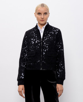 Ermanno Scervino Life Чорний кардиган з квітковою вишивкою D474M303EKP