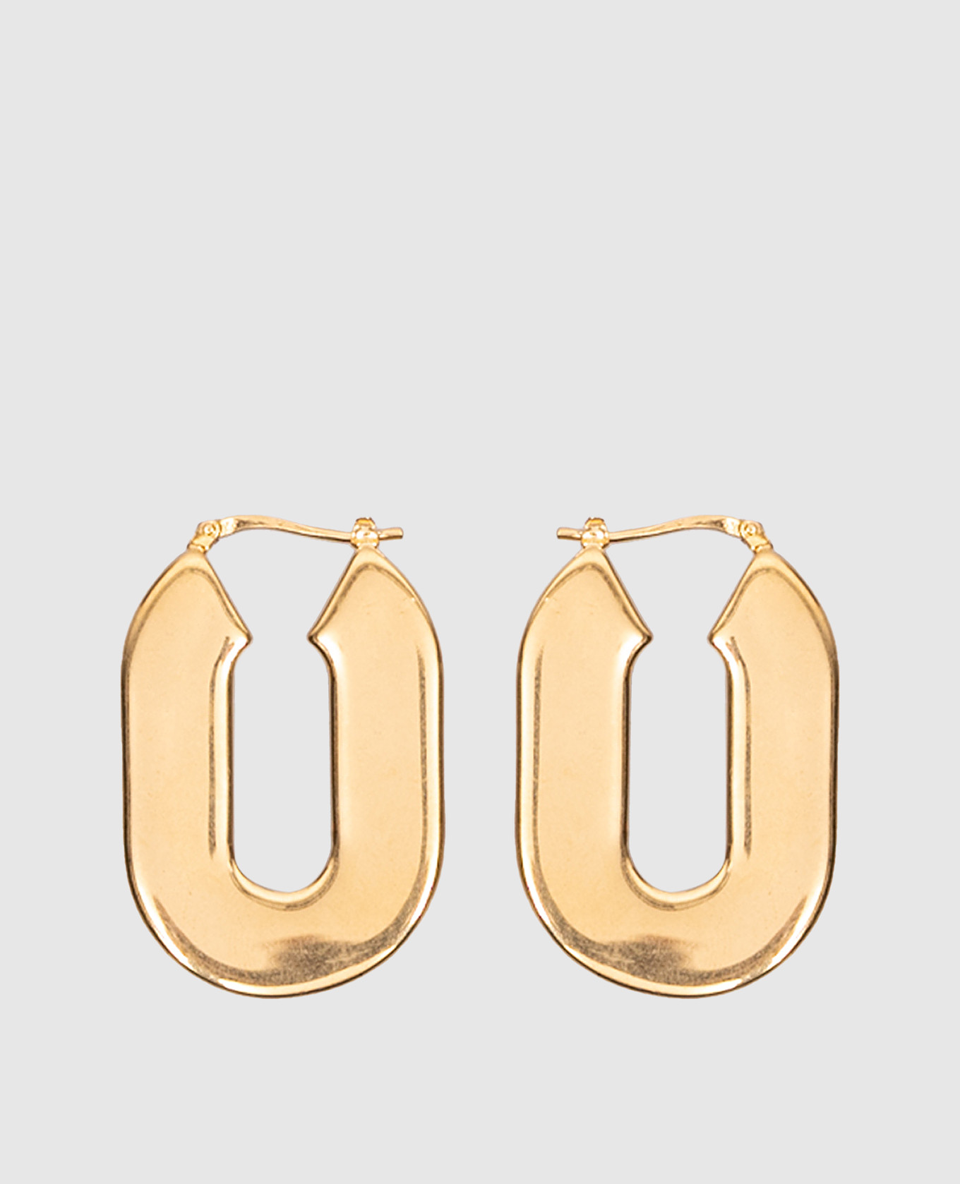 Golden earrings with logo engraving