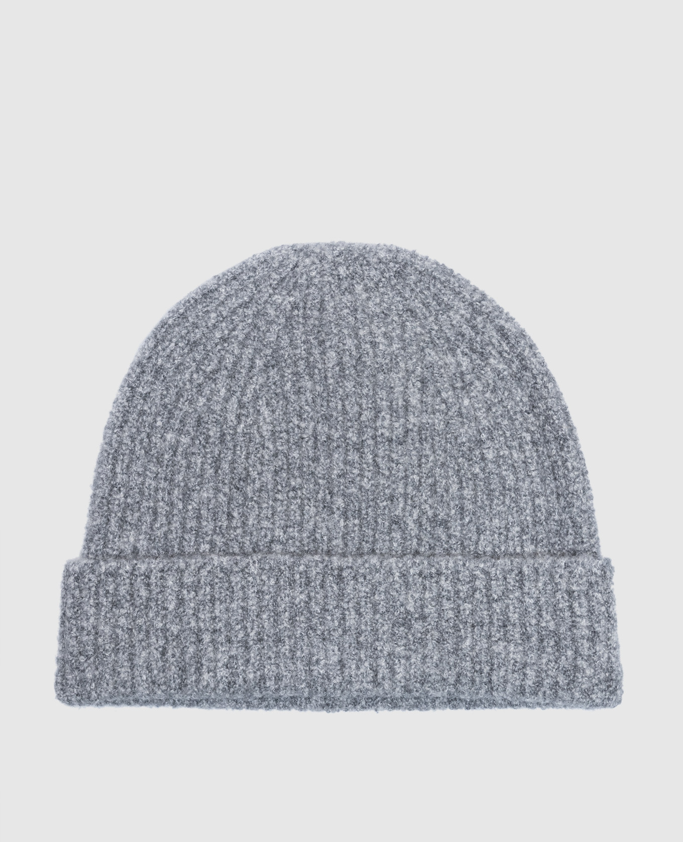 

Серая меланжевая шапка Beanie Boucle из кашемира, Серый, Шапки