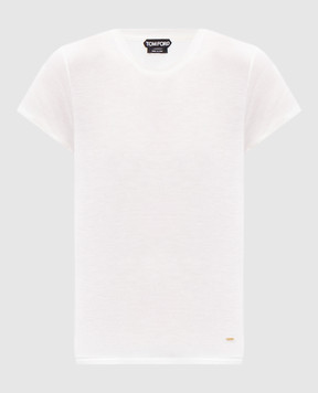 Tom Ford Белая футболка с металлическим логотипом TSJ567JEX139
