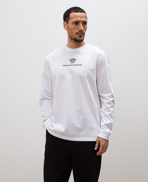 Versace Белый лонгслив с вышивкой Medusa Milano 10139471A11054