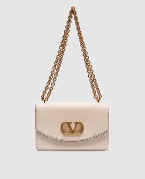 Valentino Бежевая кожаная сумка Vain 6W2B0R16GCB