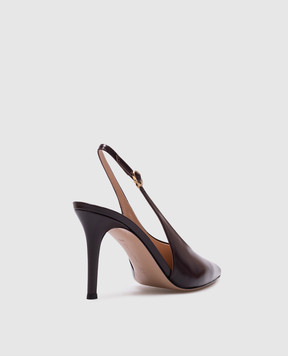 Gianvito Rossi Бордові шкіряні глянцеві слінгбеки ROBBIE G9546185RIC