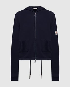 Moncler Голубая спортивная куртка с нашивкой логотипа K20938G0000289B0Q