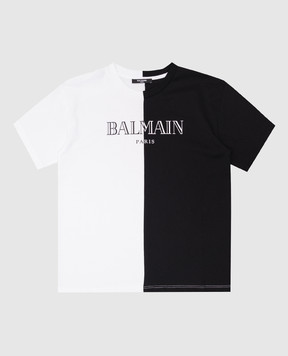 Balmain Детская футболка с фактурным принтом логотипа BW8Q01Z00821214