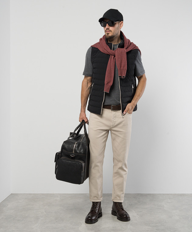 Brunello Cucinelli Серая меланжевая футболка с эмблемой логотипа M0B138440 изображение 2